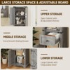 66" Tall Bathroom Storage Cabinet with Adjustable Shelves & 5-Tier Space - 4 of 4