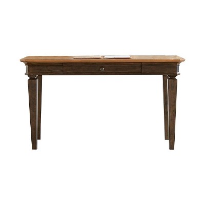 Sonoma Transitional Brown Wood Writing Desk with Drawer and Power Outlet