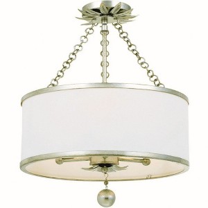 Crystorama Lighting Broche 3 - Light Semi-Flush Mount in  Antique Silver - 1 of 3
