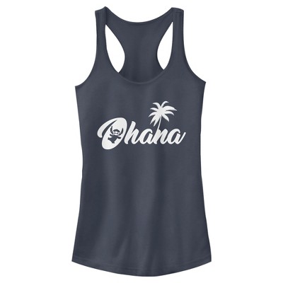 Juniors Womens Lilo & Stitch Ohana Silhouette Racerback Tank Top : Target