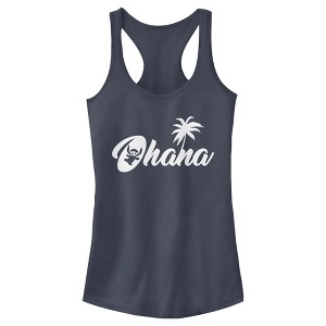 Juniors Womens Lilo & Stitch Ohana Silhouette Racerback Tank Top - 1 of 4