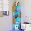 Vlsrka 4-Tier Corner Display Shelf with 3-Mode LED Sensor Lights – Compact Modern Storage Rack for Living or Study Room. - 4 of 4