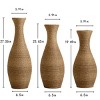 FURNIinspire Decorative Vases 3 Piece Elegant Rattan Floor Vas Living Room Flower Vase Versatile Dining Room Home Decor, Beige, 6.5"*6.5"*27.56" - 3 of 4