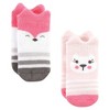 Hudson Baby Infant Girls Cotton Rich Newborn and Terry Socks, Pink Animals - 4 of 4