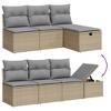 vidaXL 7 Piece Patio Sofa Set with Cushions Gray Poly Rattan - Without Storage - 3 of 4