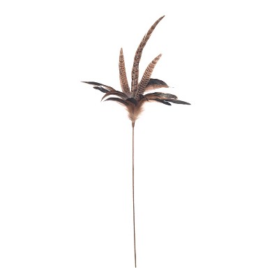 Transpac Natural Material 29 in. Brown Harvest Dynamic Feather Spray