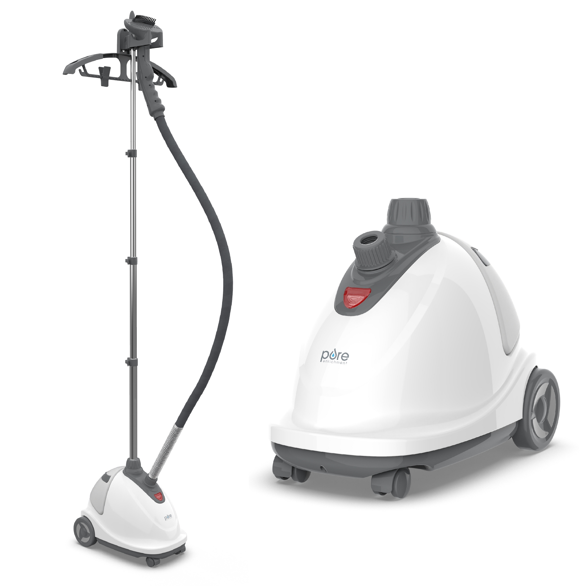 Pure Enrichment PureSteam XL Standing Steamer with Garment Hanger for 1 Hour of Continuous Steaming - White: Clothes Steamer, 1500W
