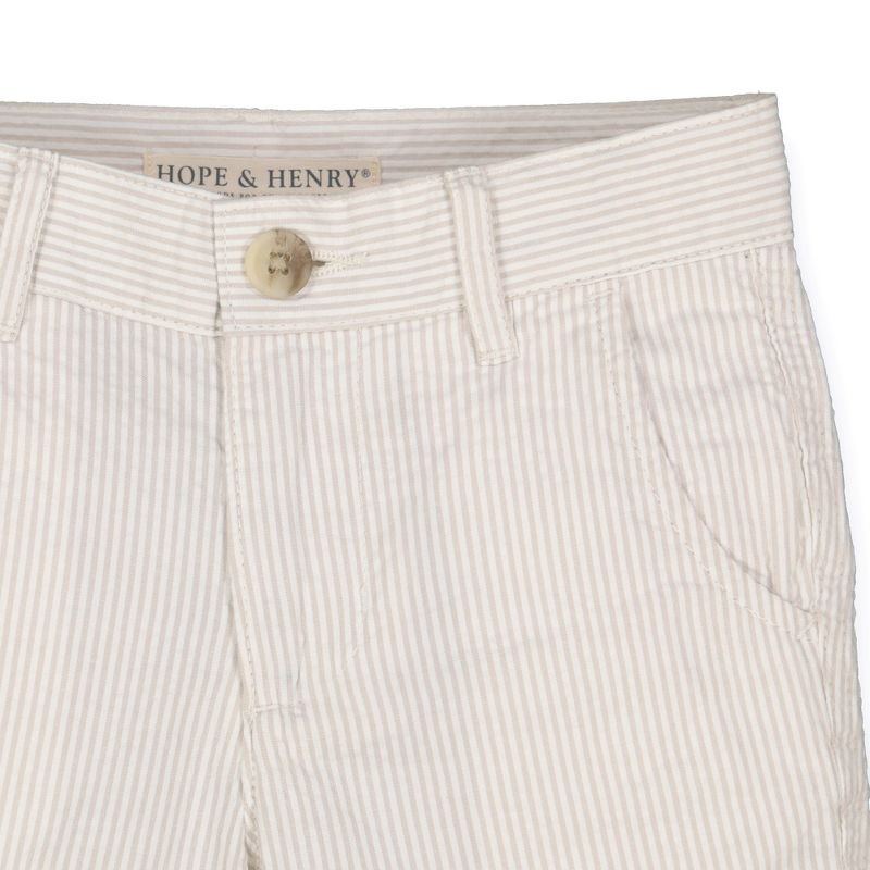 Hope & Henry Boys' Organic Cotton Seersucker Short, Infant, 3 of 7