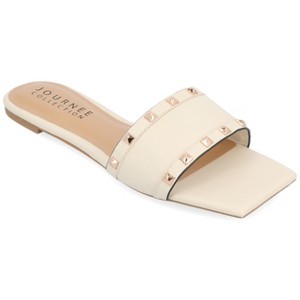 Journee Collection Womens Treena Slip On Slide Flat Sandals - 1 of 4