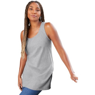 June + Vie by Roaman's Women's Plus Size Scoopneck One + Only Tunic Tank