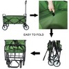 FURNIinspire Wheelbarrows And Lawn Carts Multi-Purpose Outdoor Utility Cart, Folding Garden Wagon For Beach, Camping, Shopping, Green, 37“*20"*45" - 4 of 4