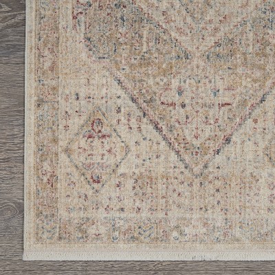 Enchanting Floral Medallion Beige/Grey Synthetic 3' x 5' Area Rug