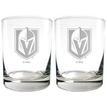 NHL Vegas Golden Knights Laser Etched Rocks Glass Set - 2pc