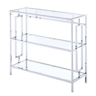 30" Town Square Chrome 3 Tier Bookcase Chrome - Breighton Home