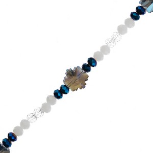 Crystal Lane DIY 7" Glass Beads Designer Holiday Christmas Bead Strand Blue Iceberg with White & Silver - 1 of 4