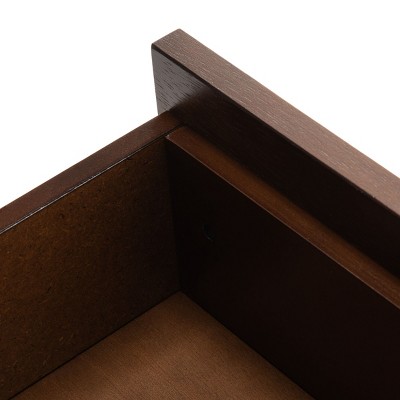 Genevieve 54" White and Walnut TV Stand with Gold Legs