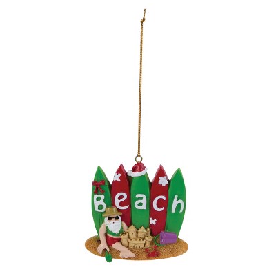 Beachcombers Santa W/Surfboards Ornament