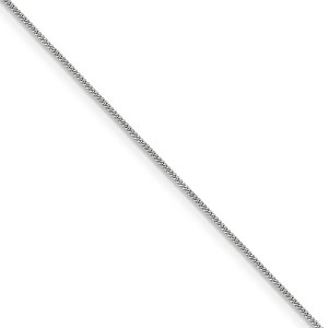 Black Bow Jewelry 0.9mm, 14k White Gold, Solid Curb Chain Necklace - 1 of 4