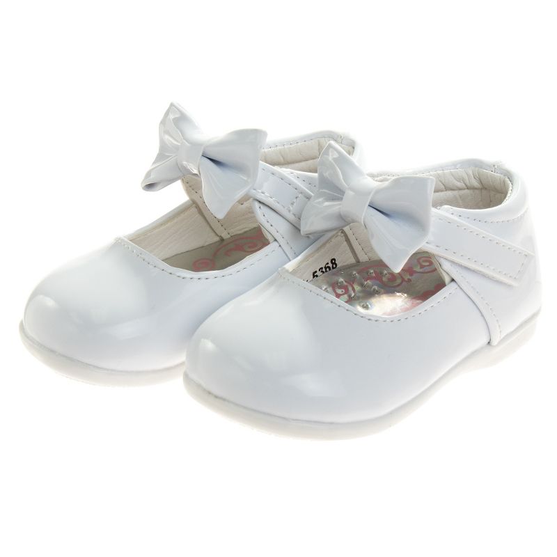 Josmo Baby Girls' Mary Jane Flats with Bow Detail: Non-Slip Sole Wedding Flower Girls' Shoes (Infants/Toddler Sizes), 5 of 7