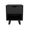 Gulches  Nightstand with Generous Display Shelf & Roomy Drawer, Sturdy Wooden Legs for Bedroom - 2 of 4