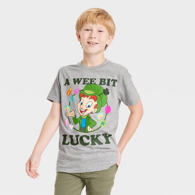 Boys' Lucky Charms St. Patrick's Day Short Sleeve Graphic T-Shirt - Heather Gray
