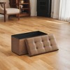 30" Storage Ottoman Bench, Ottoman with Storage, Leather Storage Bench, Hold up to 660lb for Living Room - 2 of 4