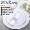 Itopfox 400PCS Heavy Duty Silver Plastic Cutlery Set - Pre Rolled Disposable Utensils with Napkins for Parties, Dinners & Weddings - 3 of 4