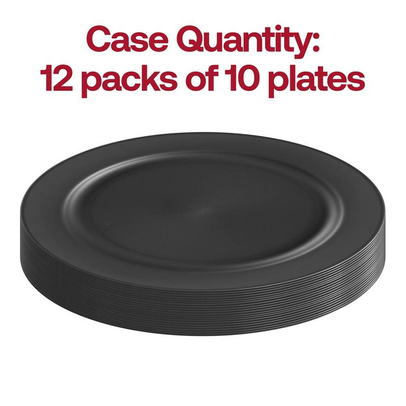 Smarty Had A Party 10" Matte Charcoal Gray Round Disposable Plastic Dinner Plates (120 Plates), 3 of 7
