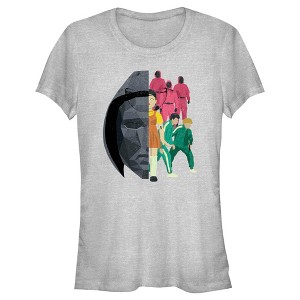 Juniors Womens Squid Game Abstract Characters T-Shirt - 1 of 4