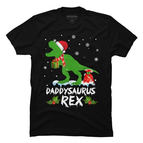 Men's Design By Humans Daddysaurus Christmas By Nekoshop T-shirt ...