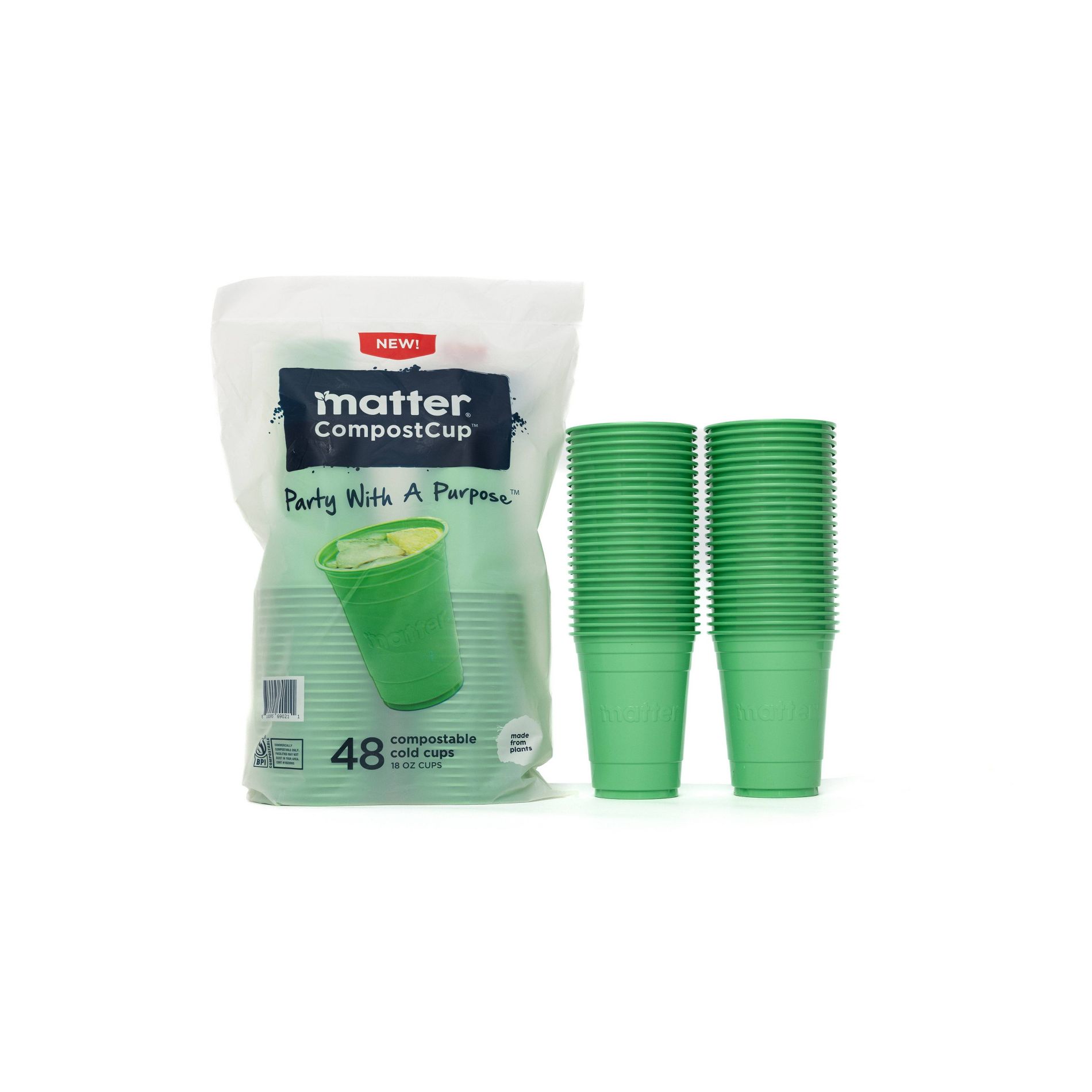 Matter Compostable Cold Disposable Cups - 18oz/48ct