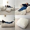 Teddy Lazy Sofa Bean Bag Couch, Comfy Lazy Sofa Chair with Ottoman for Adults, Single Seat or Love Seat for Living Room, Apartment – Cuddlewood - 3 of 4