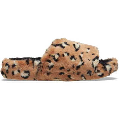 Crocs Adult Classic Leopard Fur Slide Slippers