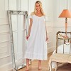 ADR Women's Cotton Nightgown, Ruffled Short Sleeve Lace Trimmed Long Vintage Night Dress Gown - 2 of 4