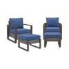 Gymojoy 4 Pieces Outdoor Patio Club Chair Ottoman High Back Chair Ottoman Set - 3 of 4