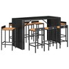 vidaXL Garden Bar Set Black - 3 of 4