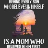 Men's Design By Humans Mother Behind Every Son Who Believes In Himself Is A Mom By corndesign T-Shirt - 2 of 2
