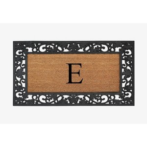 A1HC Natural Coir Monogrammed 23"X38", Anti‑Shed Treated Durable Doormat for Outdoor Entrance - 1 of 4