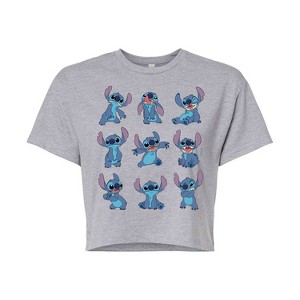 Women's - Lilo and Stitch - Stitch Poses Cropped Graphic T-Shirt - 1 of 4