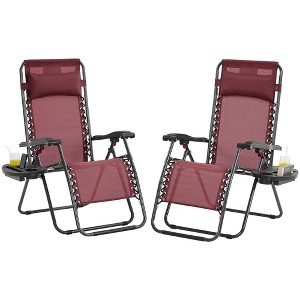 Yaheetech Set of 2 26in Outdoor Zero Gravity Chair Patio Lounge Camping Chair - 1 of 4