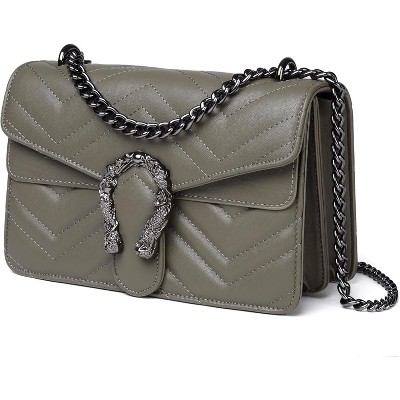 Crossbody Bags for Women - Snake Printed Clutch Purses Leather Chain Shoulder Bags Evening Handbags