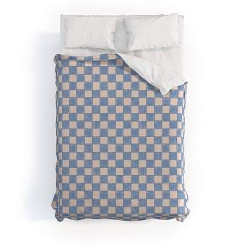 Deny Designs Schatzi Brown Alice Check Duvet Cover Bedding Set Blue
