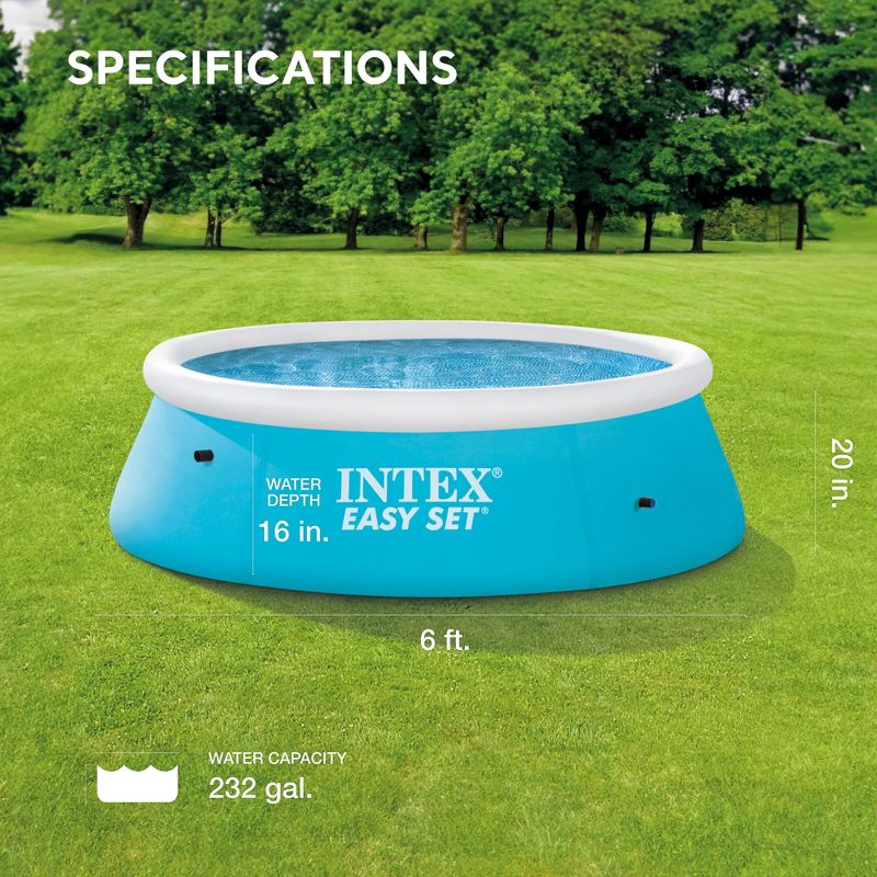 Intex 28101EH Easy Set 6 Foot x 20 Inch Round Above Ground Outdoor Backyard Kids Swimming Pool, 234 Gallons of Water Capacity, Blue, 2 of 7