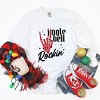 Jingle Bell Rockin' Skeleton Glitter - Womens Garment Dyed Long Sleeve - 3 of 3