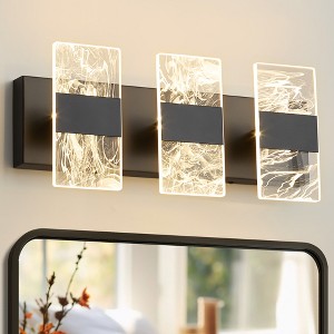 POWLIG 16.54" Dimmable LED Vanity Light, Modern 3-Light Bathroom Wall Light for Mirror Illumination - 1 of 4