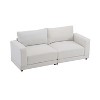 ORRD 81" Modern Square Arm Sofa, Soft Velvet Upholstery, Deep Cushions & Sturdy Legs, Gray, for Living Room or Bedroom - 3 of 4