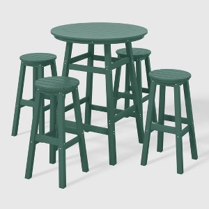 WestinTrends Malibu All Weather Hdpe Outdoor Patio Bar Height Dining Set (5-Piece) - 1 of 4