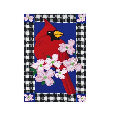 Buffalo Check Cardinal House Applique Flag