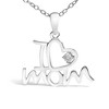 Haus of Brilliance Silver Diamond Accent "I Love Mom" Heart Pendant Necklace - 2 of 4