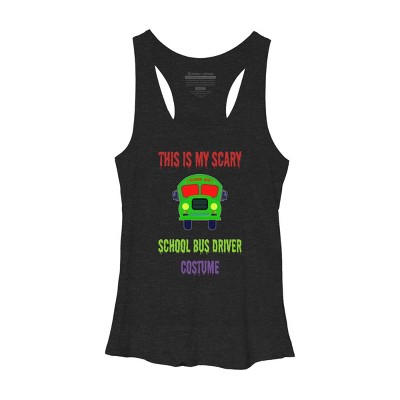 Women's Design By Humans Halloween School Bus Driver Costume By TeeShirtMadness Racerback Tank Top